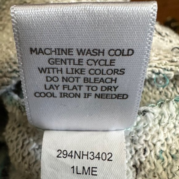 One World women’s size XL green stripe terry brad embellished long sleeve top - Picture 7 of 10